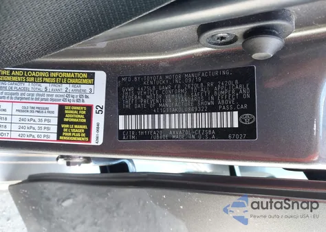 2020 Toyota Camry Se z USA, uszkodzony, nr VIN 4T1G11AK0LU869322